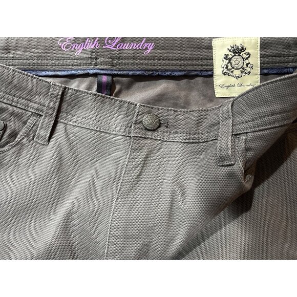 English Laundry Gray Slim-Fit Pants 34x32 Cotton/Spandex Mens Casual Trousers - Picture 3 of 5